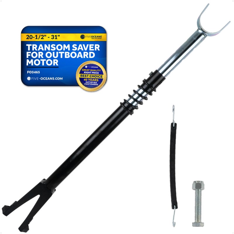 Five Oceans Transom Saver for Outboard Motor, Adjustable Motor Support Bracket with Shock Absorber, 20.5" to 31", Fits Most Outboards Up to 200 HP, Boat Trailer Motor Support - FO3465 - Image 1